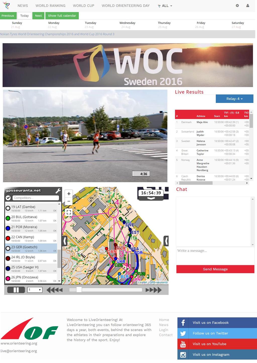 Event presentation LIVE Orienteering event Event in the LIVE Orienteering Calendar Alert banner in LIVE Orienteering Event page: Programme, Trailer, News, Event sponsors, Information about the