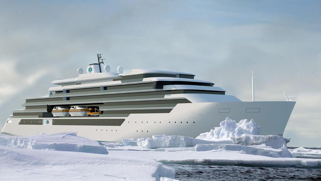 Azipod D references Endeavor class the world s largest Polar Class expedition yachts Endeavor class Three expedition yachts for Crystal Cruises Ice class PC 6 by DNV GL 2 x 5 MW Azipod DO1600A L 160