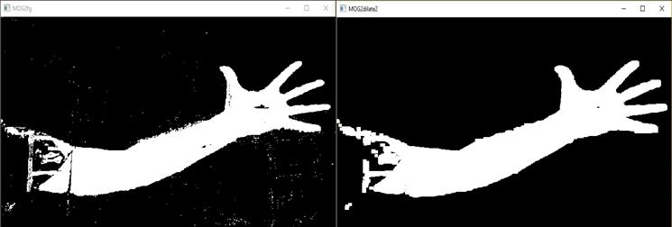 Slika 5. Filtriranje slike slika bez filtriranja (lijevo) i filtrirana slika (desno) 3.