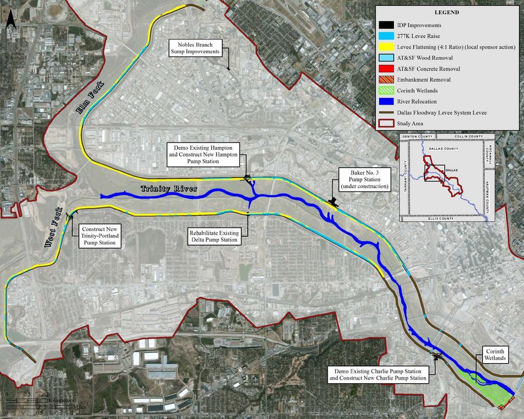 Modified Dallas Floodway Project - Approved Plan Total Cost - $571,592,000 FRM
