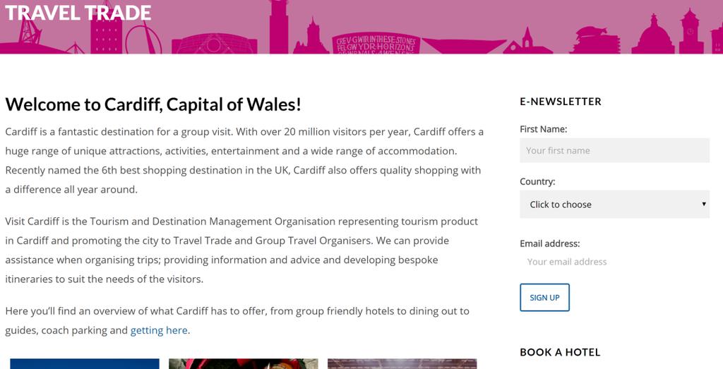 Travel Trade Visit Cardiff participates in over 12 trade exhibitions each year