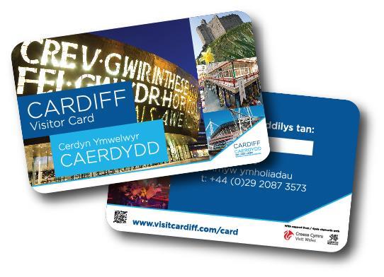 Cardiff Visitor Card Our Visitor card is the key to the city. Featuring offers, discounts and treats across a range of attractions, shops, restaurants and hotels.