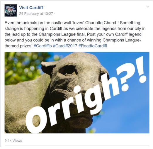 UEFA Champions League Final Social Media Campaign Hosting the world s biggest sporting event in Cardiff gave Visit Cardiff an
