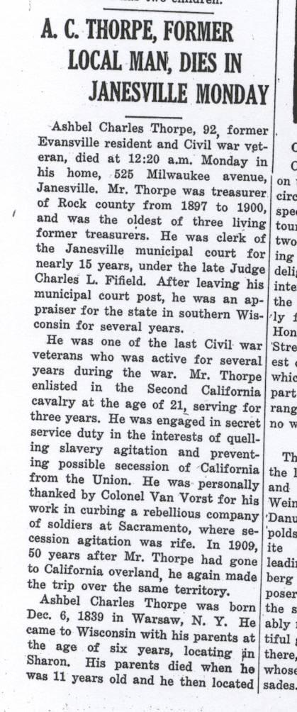 Review, Evansville, Wisconsin July 7, 1932, Evansville Christopher Tomlin Christopher Tomlin, son of Thomas