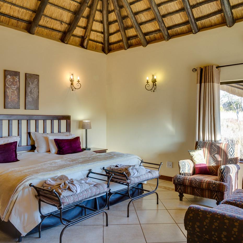 Each room features the following: Comfortable Kingsize or two Twin beds Elegant en-suite bathroom with bath and shower Flat screen television with DSTV Remote controlled