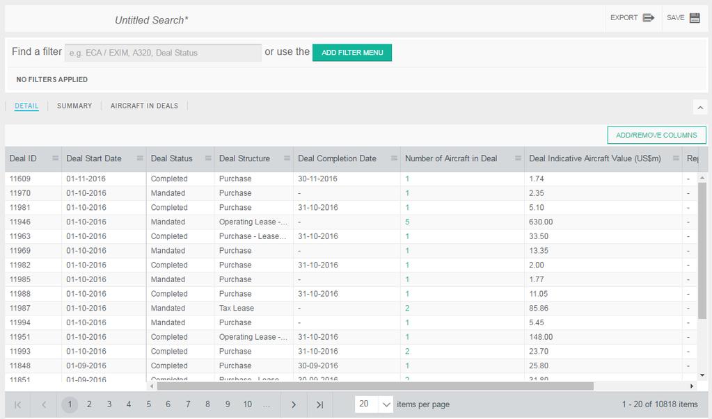 Deals section (Add-on) Deals is an add-on section and is not part of the standard Fleets Analyzer subscription.