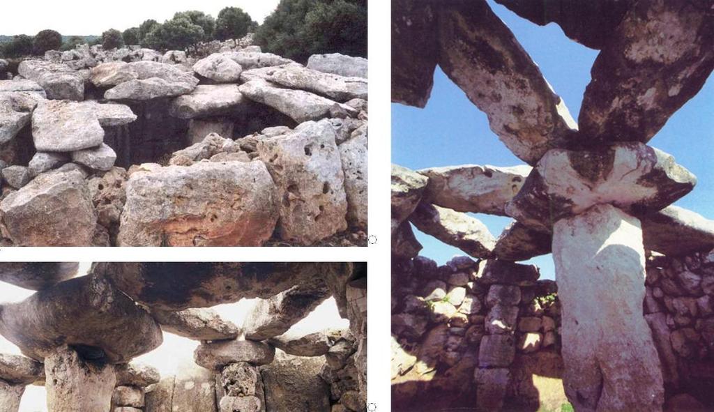 Archaeoastronomy and Ancient Technologies 2015, 3(1), 88-147 135 Fig.73. Cylindrical megalithic hall with columns supporting the megalithic roofing in Alaior 3, Menorca, Spain.