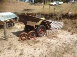 *1943 ¾ ton Dodge Weapons carrier. Very little rust in body, mainly in bottom of toolboxes. Was driven to where picked up. Converted to RHD. $7500. *1947 Willys CJ2A Jeep.