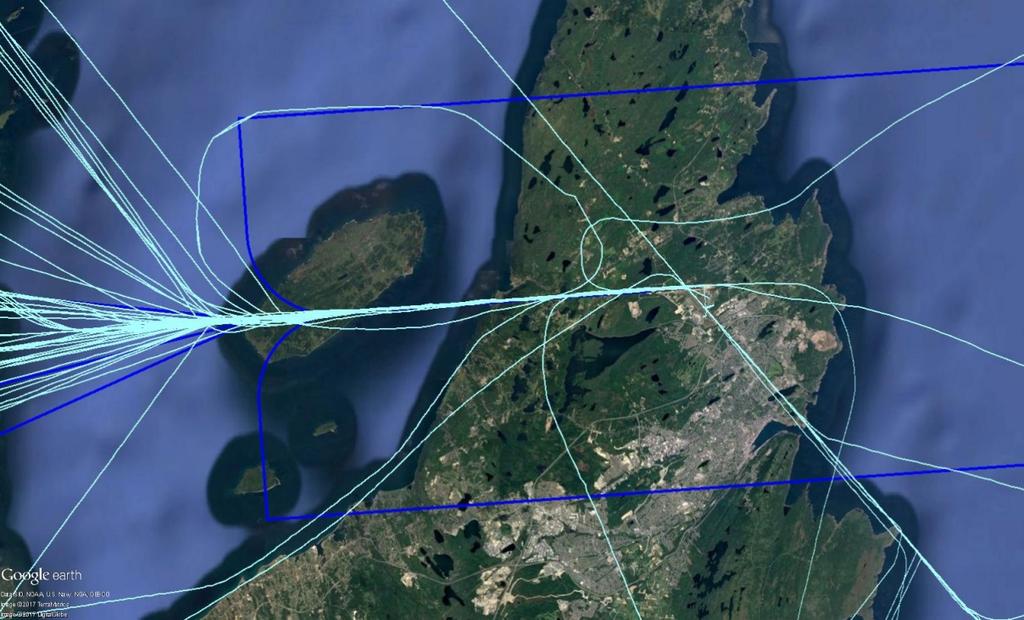 1.1 Runway 11 Instrument Approach Procedure Updates Runway 11 received approximately 18% of arrival traffic at the airport in 2016. of the new flight paths in dark blue.