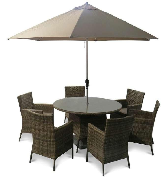 SANDRINGHAM 8 SEAT ROUND TABLE SET 1199 Set Includes: 8x Armchairs with 5cm deep cushion 1 x 1.