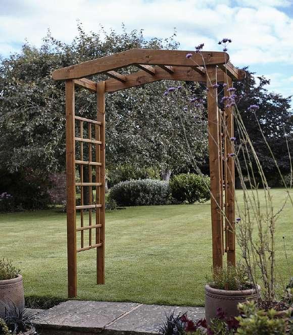 LEYBURN ARBOUR SEAT TRADITIONAL STAIN Leyburn Wooden Arbour This garden arbour with seat is called the Leyburn by Tom Chambers. This wooden garden arbour is a heavy duty freestanding arbour with seat.