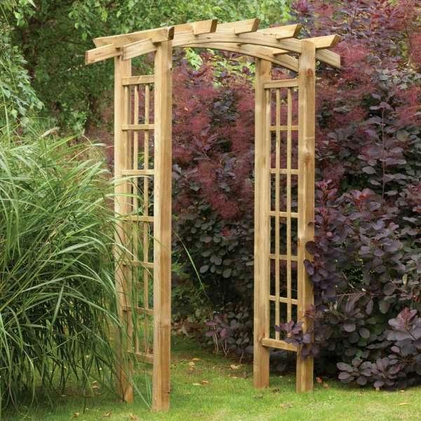97m (Approx 3ft 2 ins) Trellis Side Panel Gaps: 210mm x 77mm BERKELEY GARDEN ARCH FSC Certified Smooth Planed timber Pressure treated for Longer life eliminates