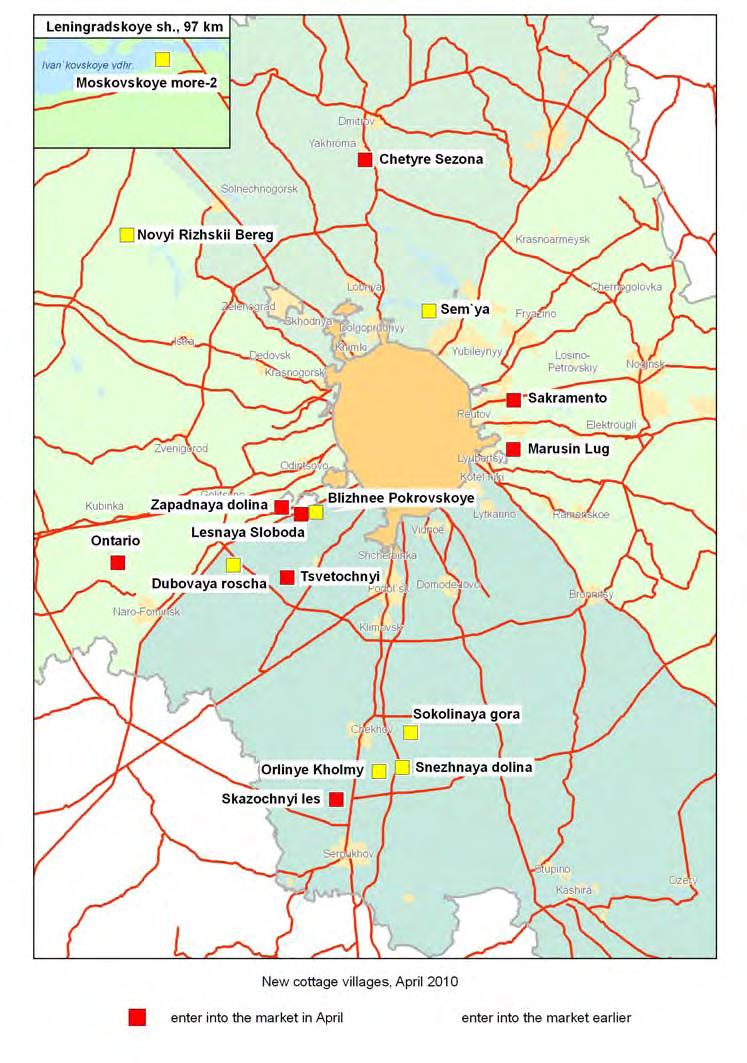 COUNTRYSIDE REAL ESTATE MARKET April 2010 Map 5.2. Moscow Region.