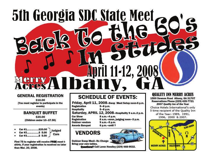 Page 8 Upcoming Events Studebaker sponsored events are in Italics. Chapter Meetings are in Bold.