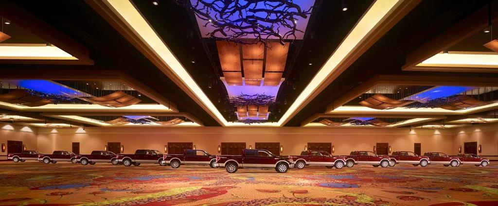 Meeting space highlights include three dedicated levels of space, three ballrooms, 19 breakout rooms