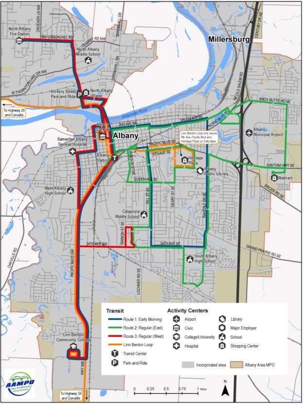 Figure 2: Fixed Route Transit in Albany Source: