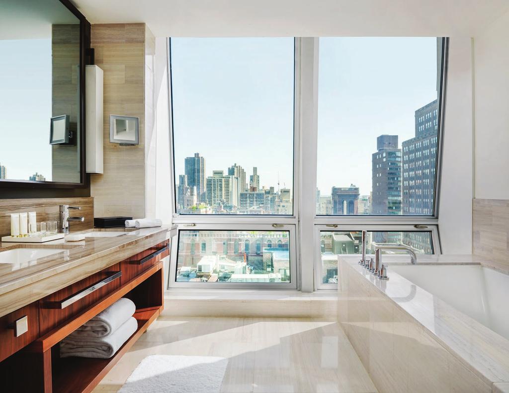 MODERN ACCOMMODATIONS The rooms and suites at Langham, New York, Fifth Avenue are some of the largest in the city.
