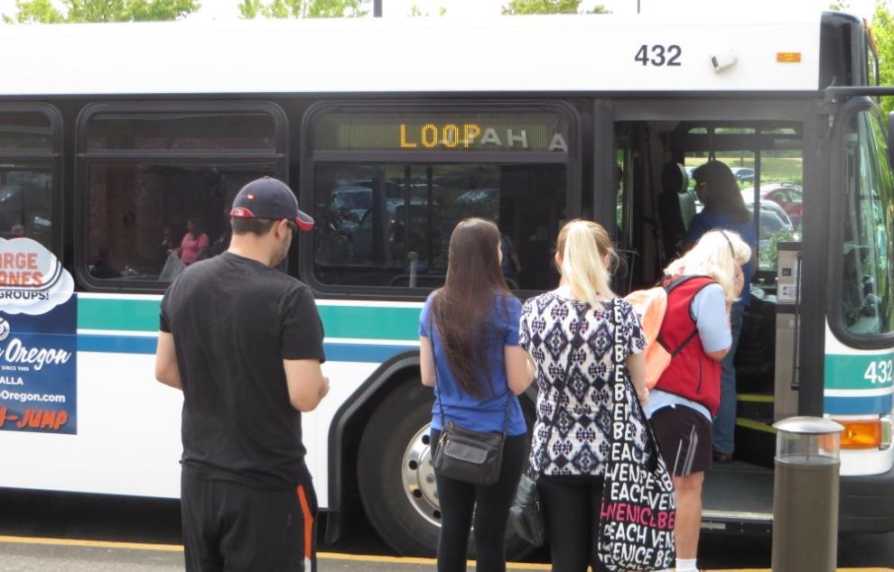 State University, Samaritan Health Services or Hewlett-Packard ID card holders can ride the Loop for free.