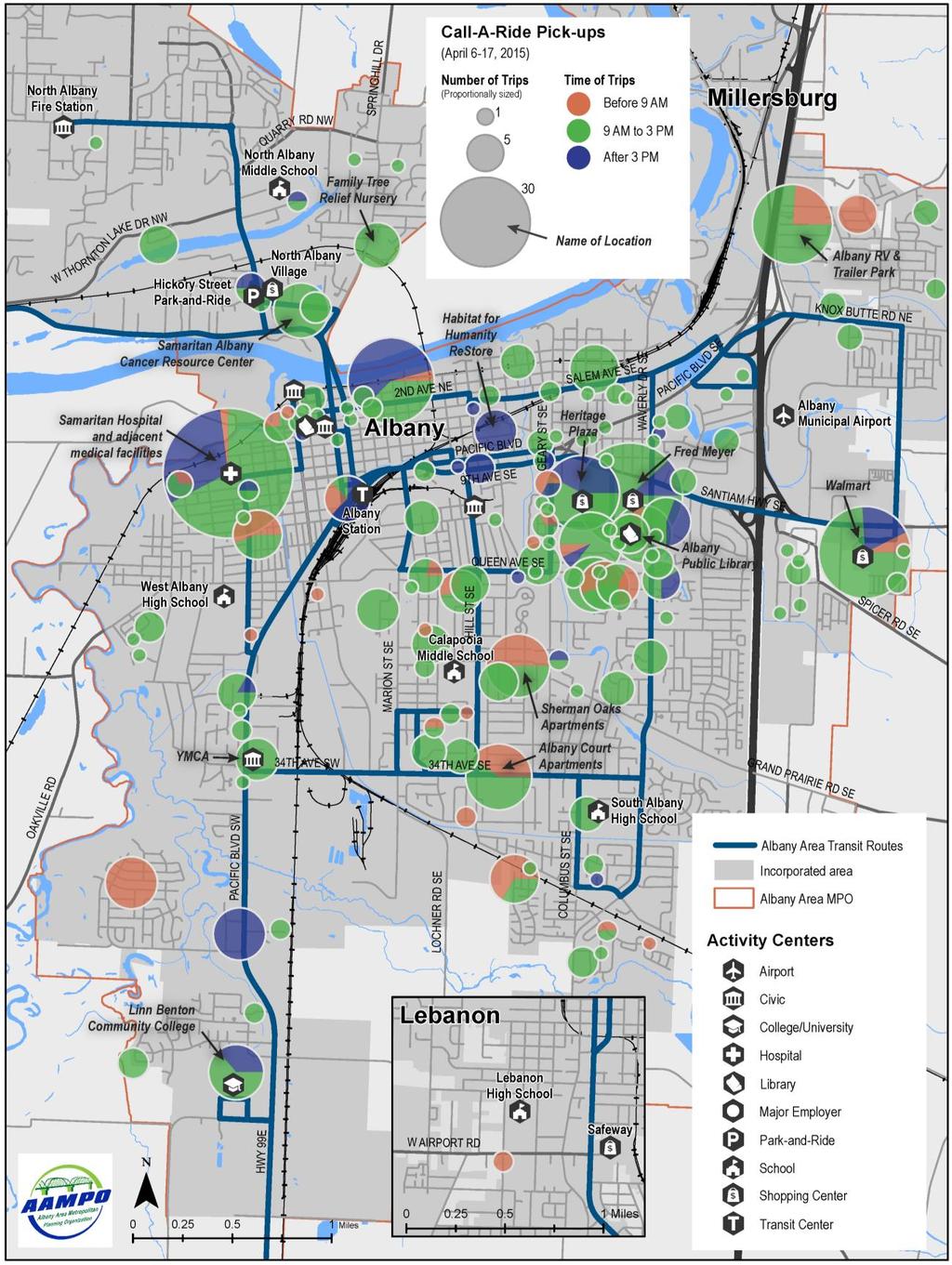 Figure 23 Call-A-Ride Origins Map Source: City of