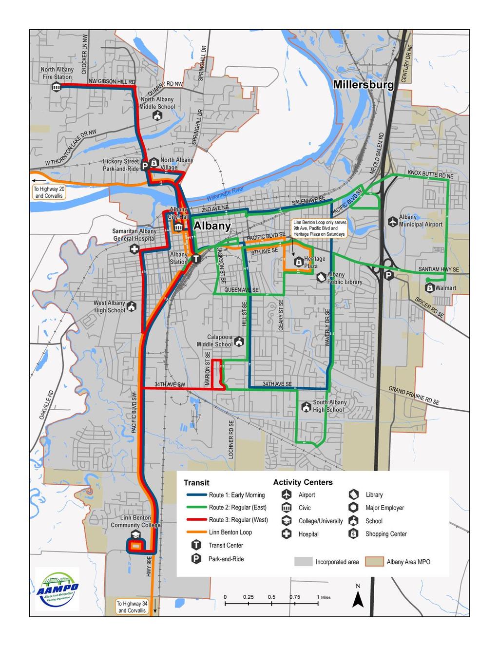 Figure 1: Fixed Route Transit in Albany Source: