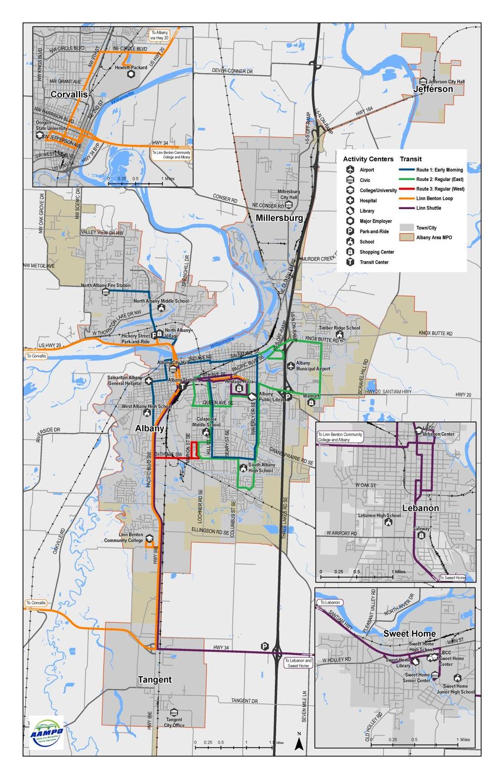 Figure 2: Fixed Route Transit in the AAMPO Area Source:
