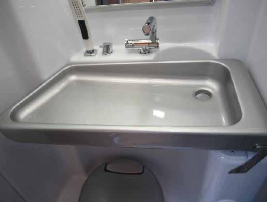 Both the Thetford cassette toilet and folddown wash basin that can be used with the