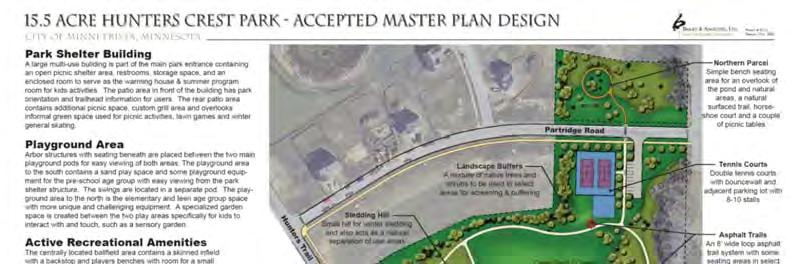This plan will be used as a guide for the development of Lisle Park.