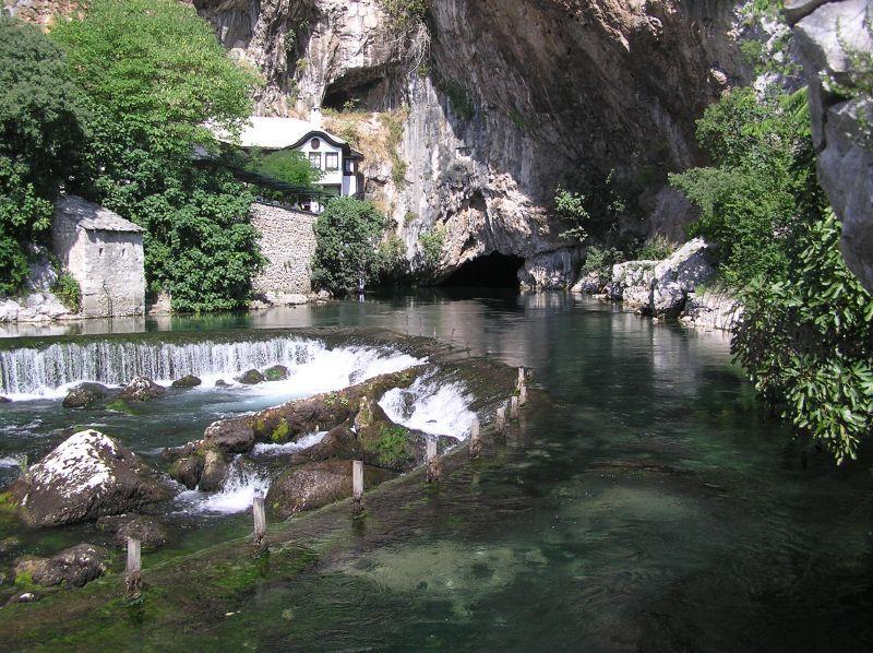 Blagaj The spring of the Buna river Historical tekke built around 1520 Buna Short river