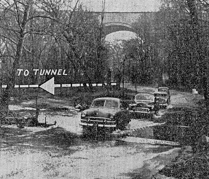 One part of the 1952 plan for the extension of Rock Creek Parkway was eventually constructed, though it took until 1966. The tunnel south of the zoo replaced the ford shown in this photo.
