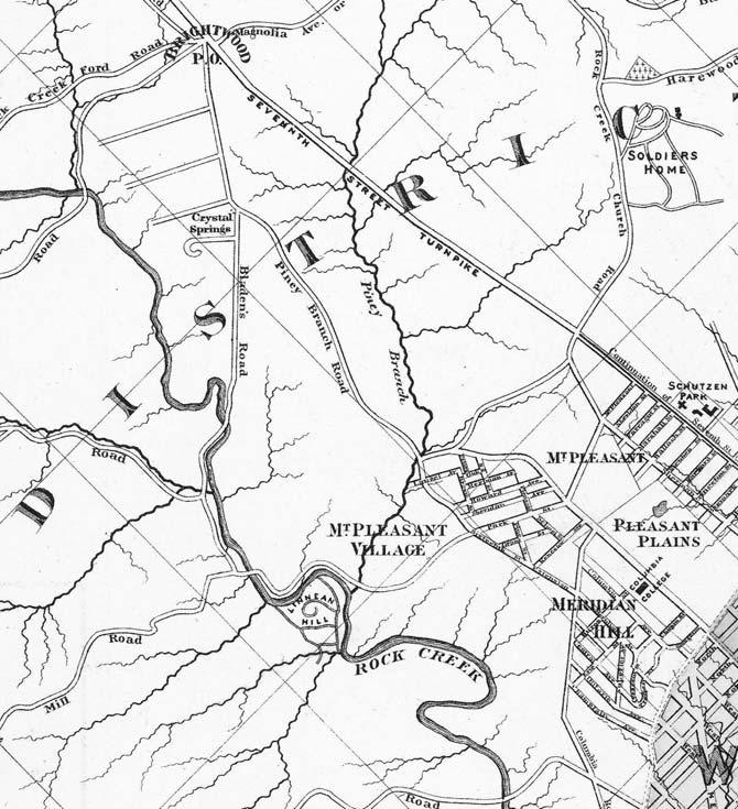 Left: 1873 map shows increasing development south of the Argyle estate in Mount Pleasant Village.