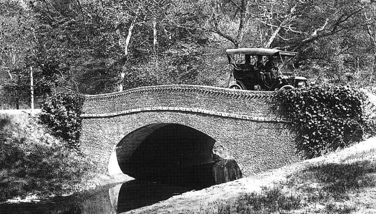 Rock Creek near Broad Branch inlet, June, 1945, General Photograph Collection, Historical Society of Washington, D.C.; Early 20th century photograph of Pebble Dash Bridge, National Archives PEBBLE AND BOULDER BRIDGES Some familiar landmarks in Rock Creek Park date from the very early 20th century.