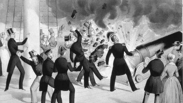 Currier & Ives, Awful explosion of the peace-maker on board the U.S. Steam Frigate, Princeton, 1844, Library of Congress.
