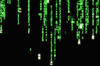 Kaj je Internet? Predstavitev kiberprostora s skrivnostno, padajočo, zeleno kodo v filmu Matrica (The Matrix).