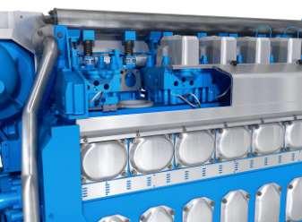 common rail pilot fuel system for gas ignition Embedded UNIC C3 automation system Efficiency of >40% in gas mode Wärtsilä 20DF Cylinder bore
