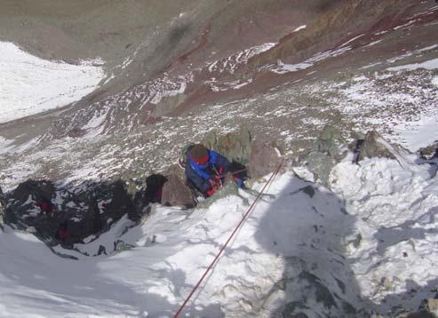 ROPE FIXING 11 15. On 20 Sept 12, the trained climbers of the first team started opening route for the summit.