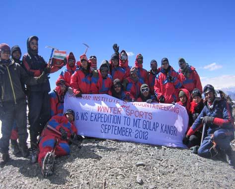 12 SECOND SUMMIT 17. On 22 Sep 2012 the second team of 28 members along with lead party left the base camp at 0400 hours the complete team summited at 1130 hours.
