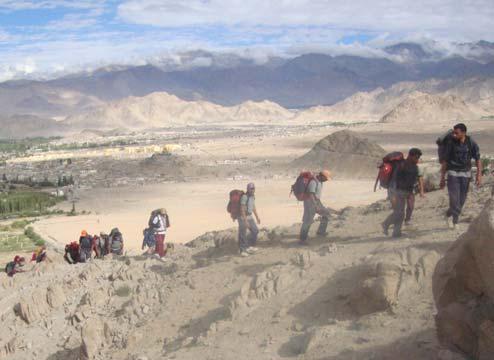 trekking. They got familiarized with the equipment needed while going on high altitude treks.
