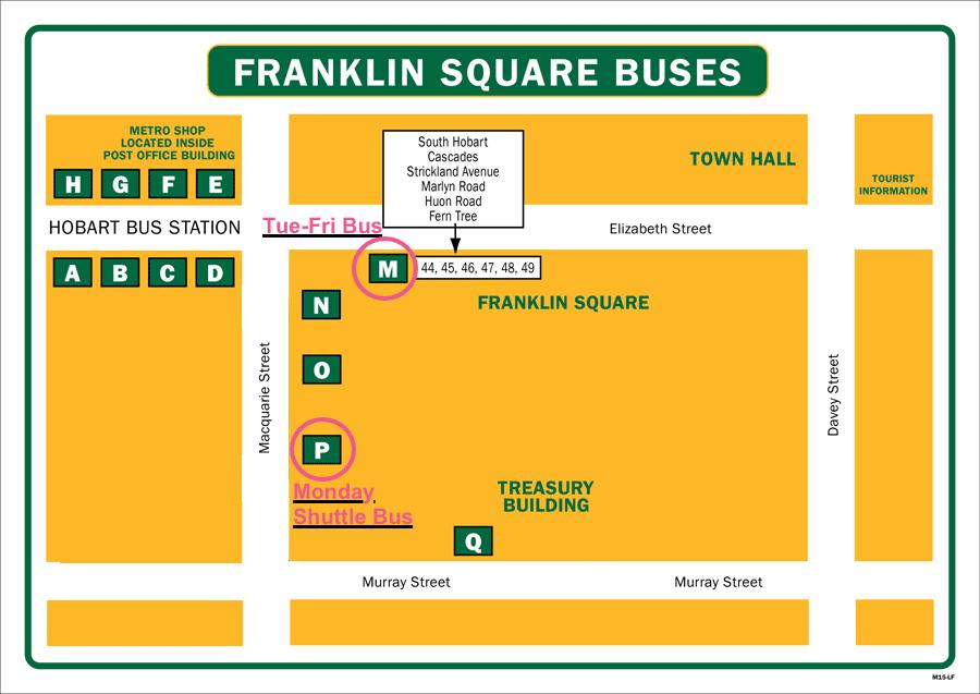 a free shuttle bus to depart from Franklin Square (Bus Stop P, see the map below) at 07:45, 08:05 and 08:30 SHARP for the symposium's venue.