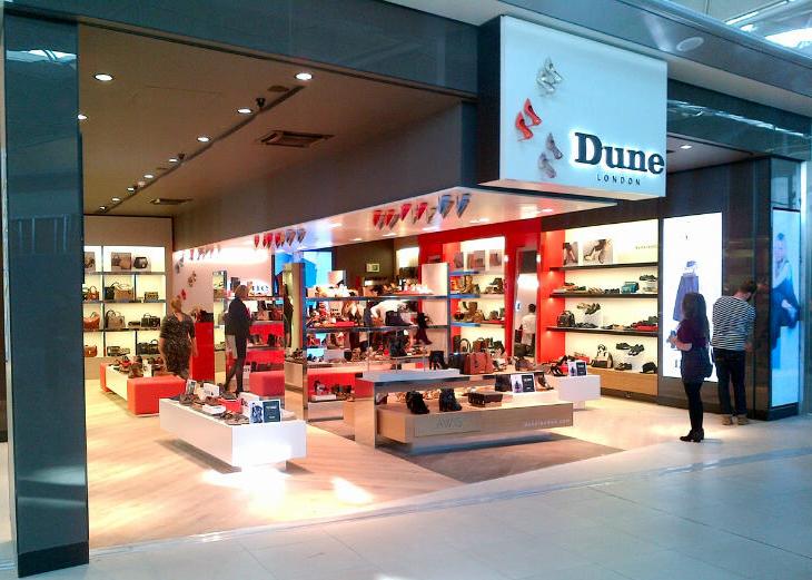 I E Exclusive: tansted rises after major retail revamp Well heeled: An airport first, Dune has an enviable shop floor at tansted.