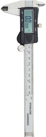 LAB ACCESSORIES Plastic Vernier Caliper Tough polymer is unbreakable under normal conditions. Measures inside, outside, step and depth, metric and inch to 0.1 mm or 1 64".