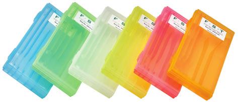 17 x 8 x 2 cm Instruments not included. CASES Blue Green Clear Yellow Pink Orange No. 20830-00 $9.75 No. 20830-01 $9.75 No. 20830-02 $9.75 No. 20830-03 $9.