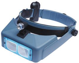 MAGNIFIERS Includes: Glasses Frame with Adjustable Lens Holder Adjustable Head Strap Magnification Lenses (1x, 1.5x, 2x, 2.