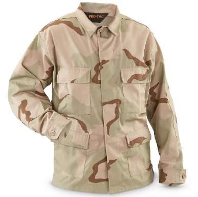 MILITARY UNIFORM BDU Battle Dress Uniform (BDU) SHIRT Fatigues worn by