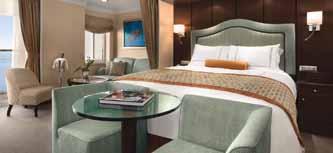 Situated i a ideal locatio high atop midship, these suites feature a livig room, diig room, fully equipped media room, large walk-i closet, expasive private verada, idoor ad outdoor whirlpool spas ad