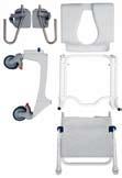 the user Space-saving push bar to enable optimal positioning over the toilet Ergonomic, swing-away armrests