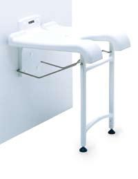 adjustable feet R8804-60 Space-saving: mounted on the wall and can be folded when not in use Anatomically shaped seat surface for