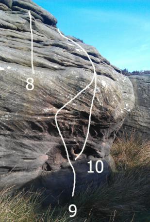 8/ Picture Show Font 6b+ From the lip just left of 'The Thread' mantle stylishly or not... 9/ The Thread Font 7A A moorland masterpiece. SDS and climb through the roof to a wild, slappy finish.