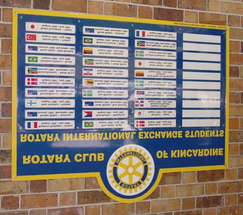 flagpole ROTARY INTERNATIONAL EXCHANGE STUDENTS PLAQUE The
