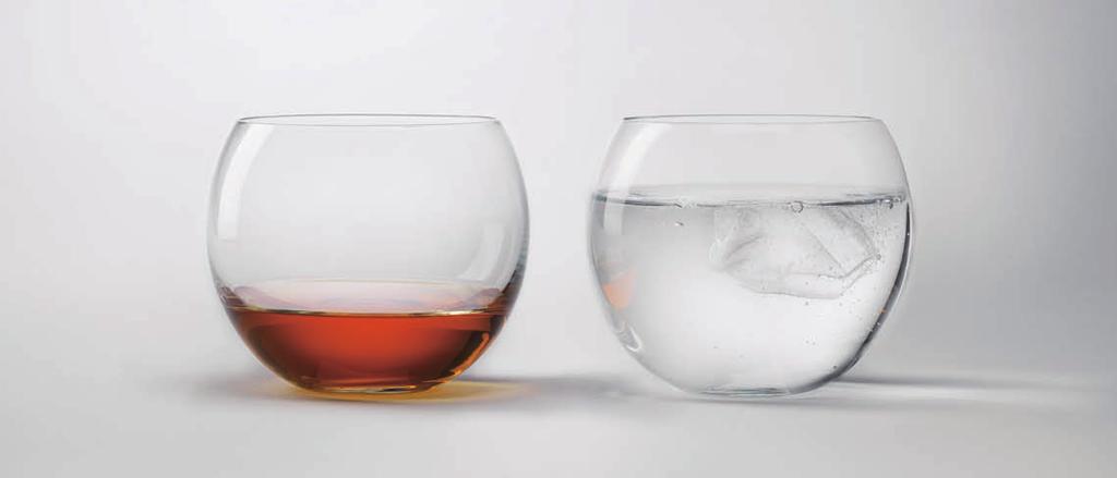 Globe glass Designed by Ulla Christiansson A sphere-shaped glass as suitable for water and juice as it is for whisky and beer.