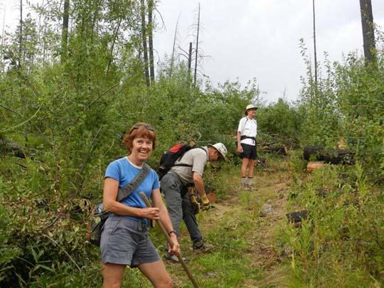Volunteers from the Central Okanagan Naturalists Club working on their adopted trail, Goode s Basin Trail in OMPP (Photo credit: Jim Hooey) Update on Bridge Repairs MBPP BC Parks recently hired Katim